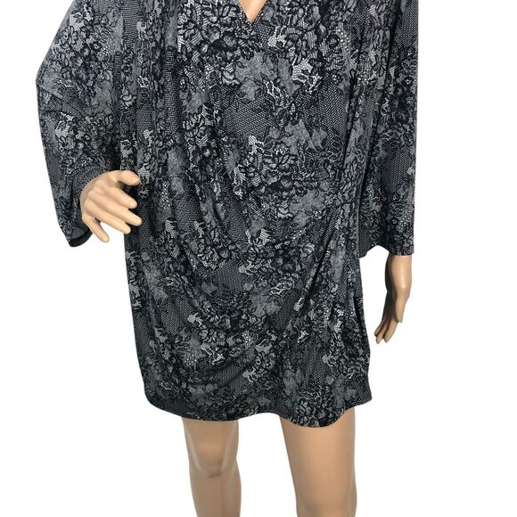 Lane Bryant Lace Print‎ Surplice V-Neck Top Shirt Size 26/28 Whimsigoth Formal - Picture 3 of 8